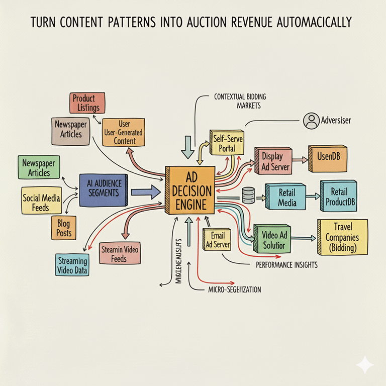 Content Patterns to Auction Revenue Flow Diagram